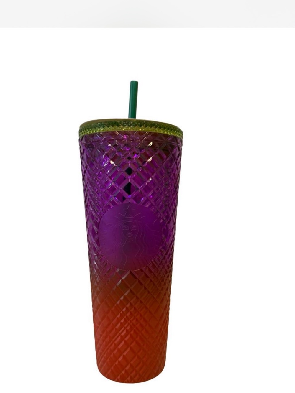 Brand New Shea Anthony x Starbucks tumbler with diamond pattern and straw